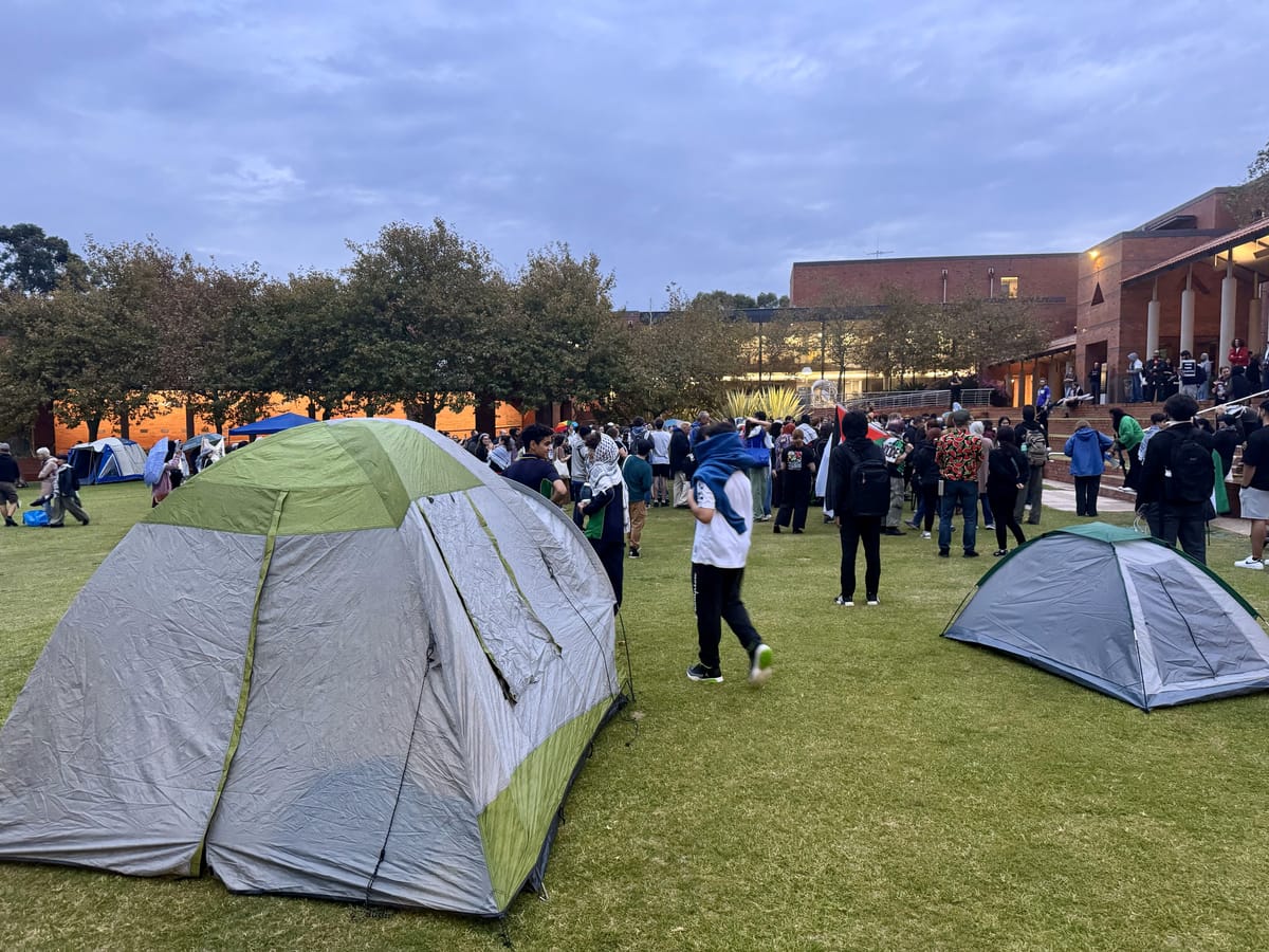 Curtin students set up encampment to demand uni divest from Israel