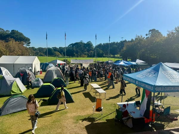 Curtin camp remains as uni holds closed-door talks on pro-Palestinian demands